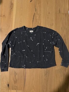 Thread & Supply Black Splatter Cropped Sweatshirt
